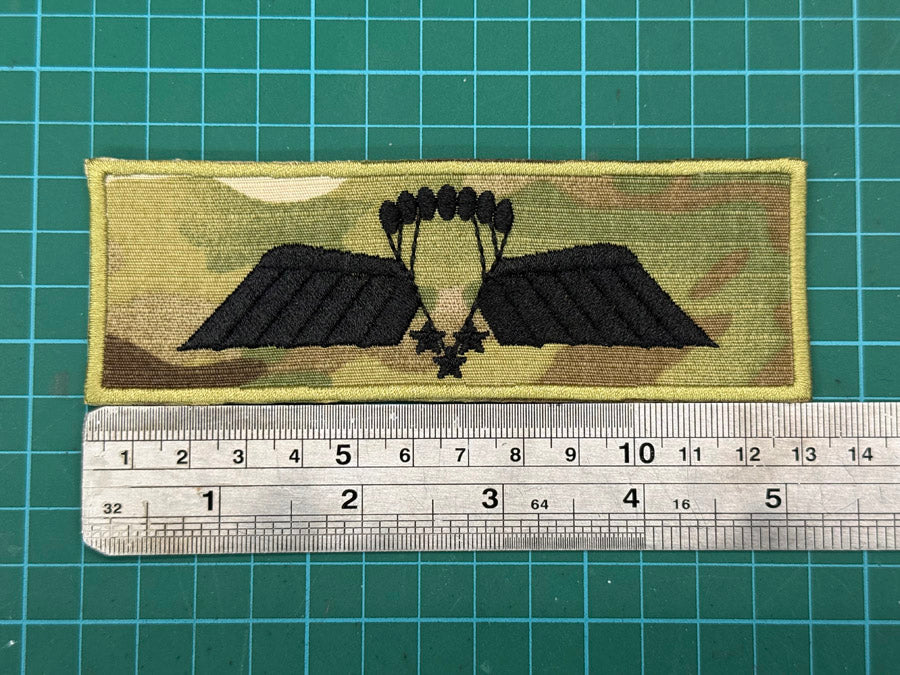 Netherlands Armed Forces Freefall Parachutist Jump Wing Patch - (BREVET C-OPS WING, 13 cm x 4.5 cm)