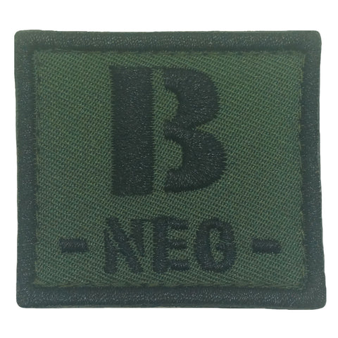 BLOOD TYPE PATCH 2023 - B NEG - OD GREEN