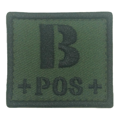 BLOOD TYPE PATCH 2023 - B POS - OD GREEN