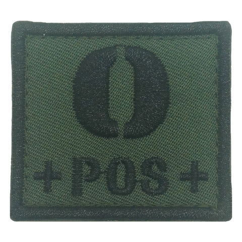 BLOOD TYPE PATCH 2023 - O POS - OD GREEN