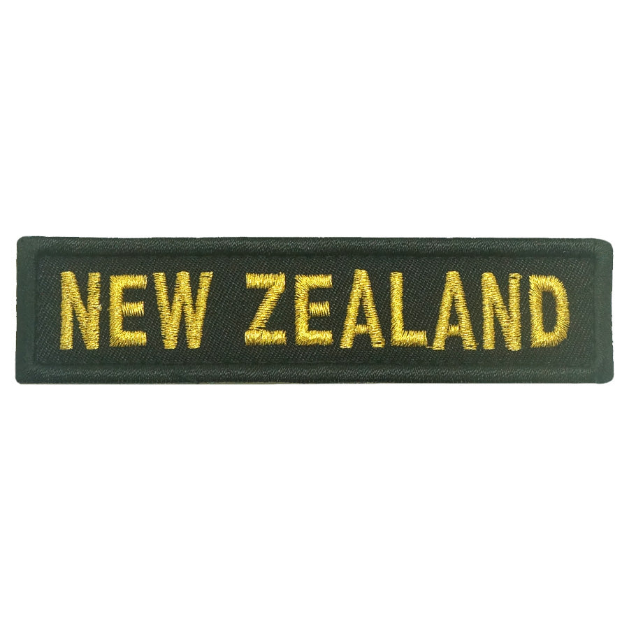 NEW ZEALAND COUNTRY TAG - BLACK METALLIC GOLD