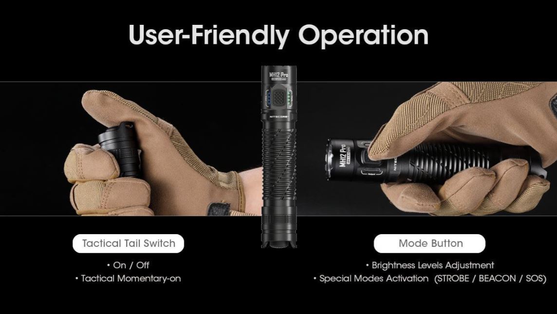 NITECORE MH12 PRO - 3300 LUMENS, 505 METERS THROW (1 x 5300mAh LI-ION BATTERY INCLUDED)