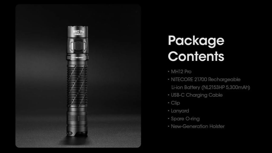 NITECORE MH12 PRO - 3300 LUMENS, 505 METERS THROW (1 x 5300mAh LI-ION BATTERY INCLUDED)