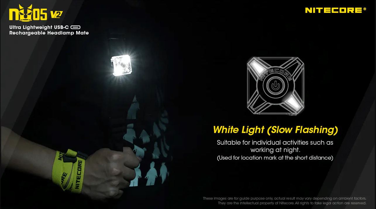 NITECORE NU05 V2 KIT - 40 LUMENS (BUILT-IN 120mAh 3.7V RECHARGEABLE BATTERY)