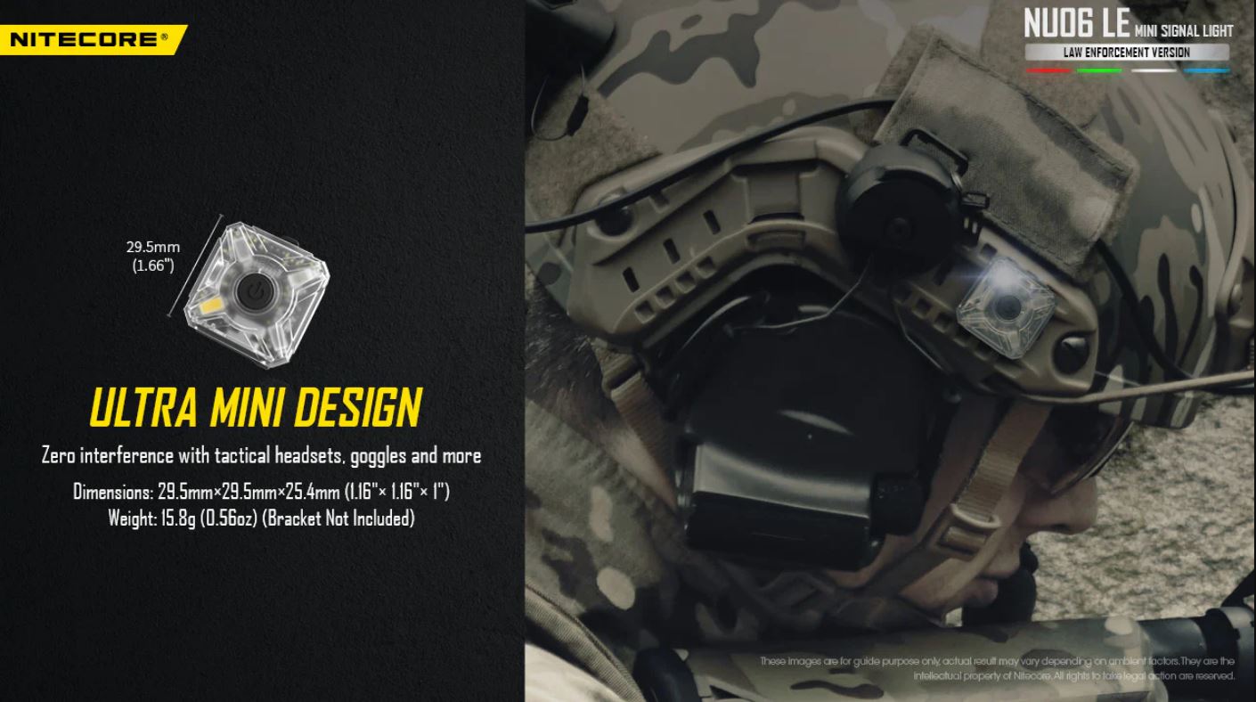 NITECORE NU06 LE MINI SIGNAL LIGHT- 15 LUMENS (BUILT-IN 250mAh LI-ION RECHARGEABLE BATTERY)