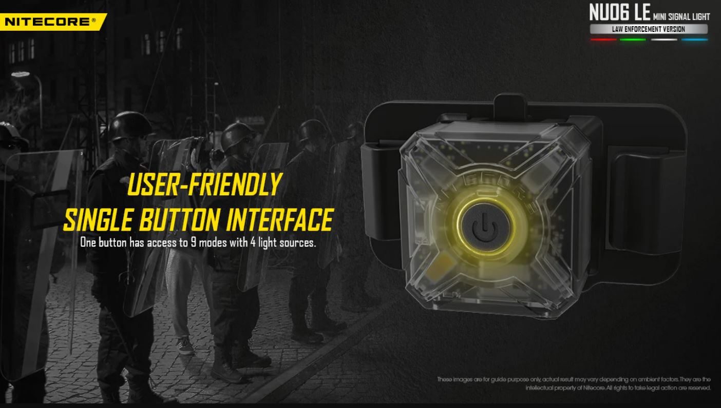 NITECORE NU06 LE MINI SIGNAL LIGHT- 15 LUMENS (BUILT-IN 250mAh LI-ION RECHARGEABLE BATTERY)