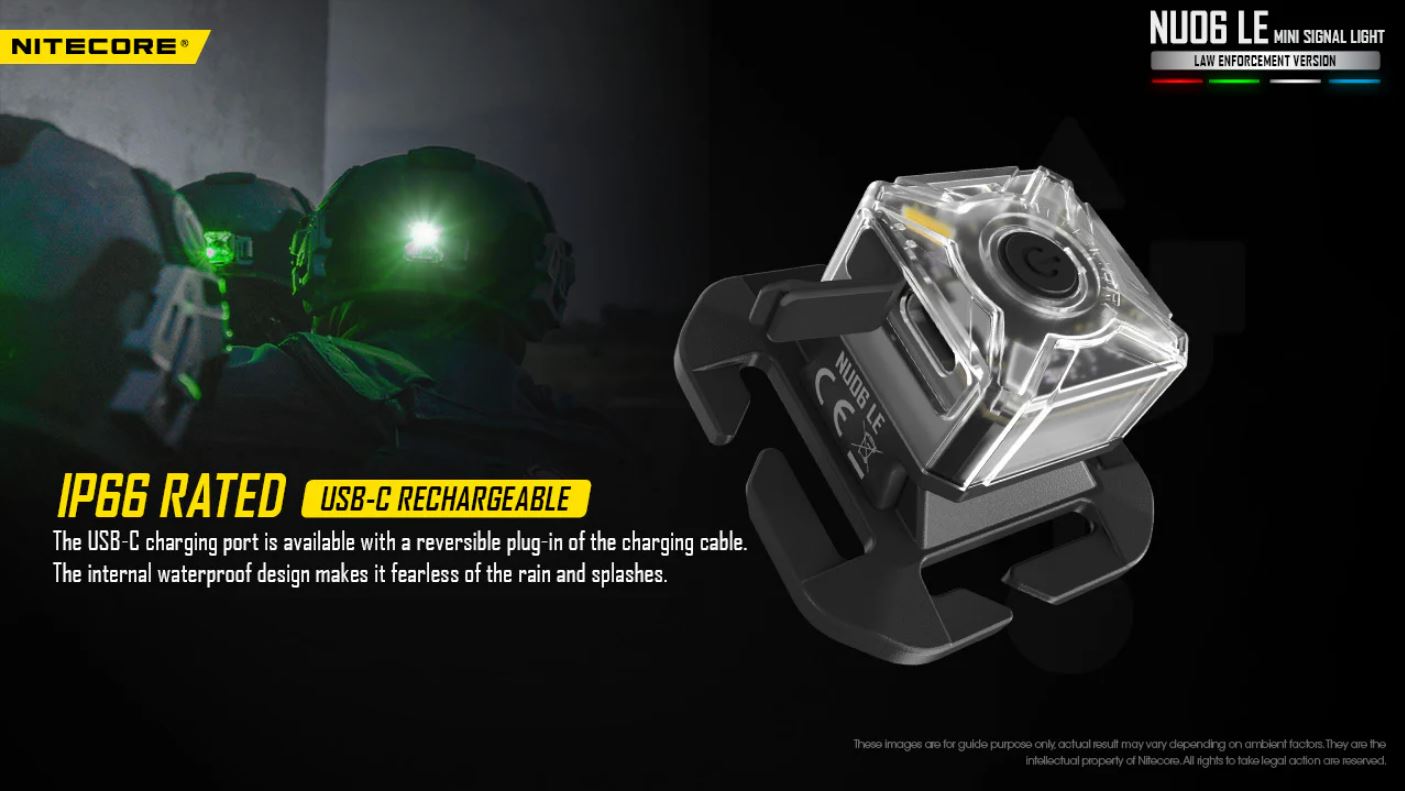 NITECORE NU06 LE MINI SIGNAL LIGHT- 15 LUMENS (BUILT-IN 250mAh LI-ION RECHARGEABLE BATTERY)