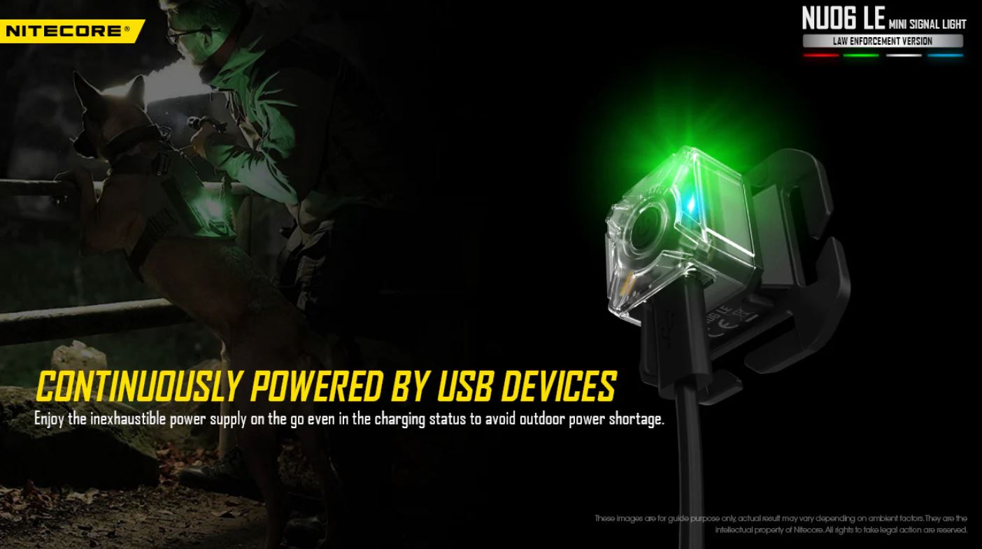 NITECORE NU06 LE MINI SIGNAL LIGHT- 15 LUMENS (BUILT-IN 250mAh LI-ION RECHARGEABLE BATTERY)