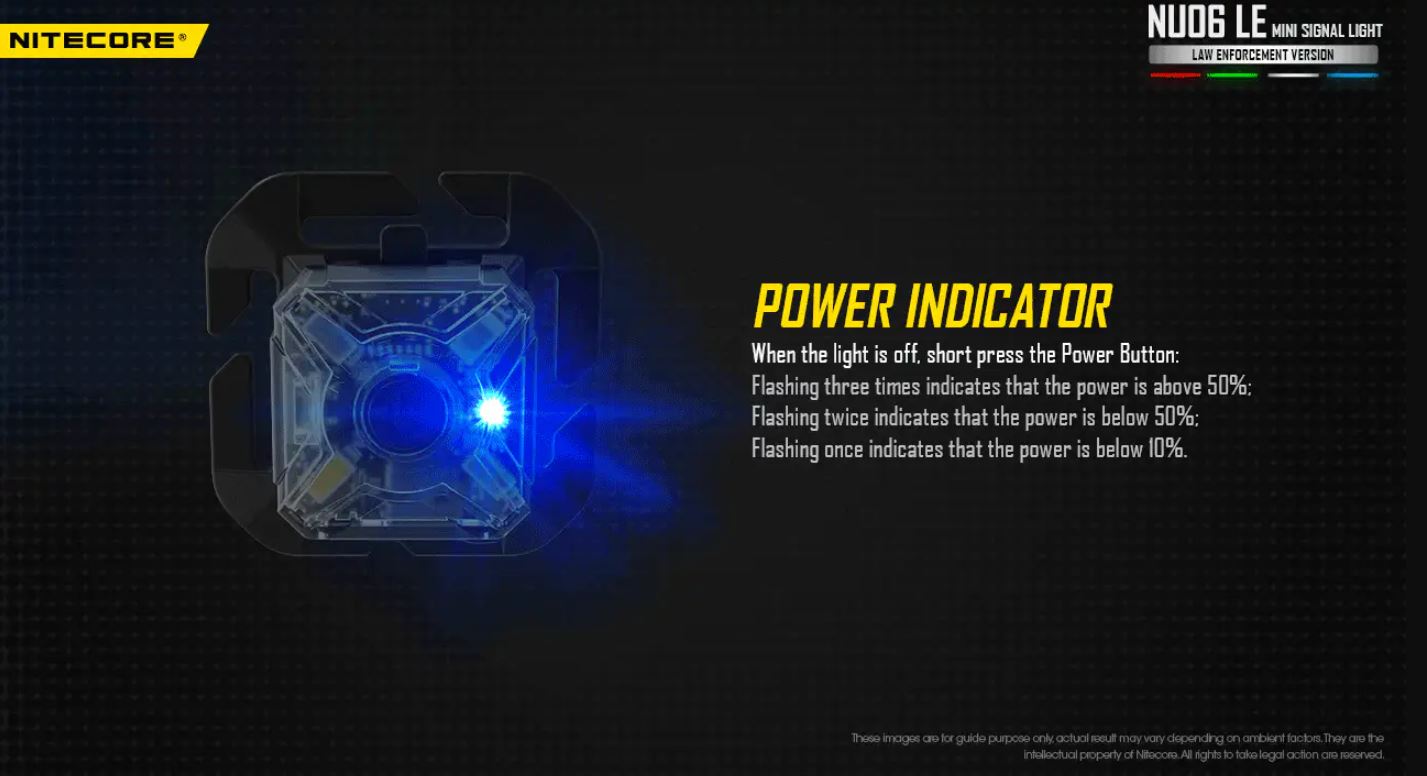 NITECORE NU06 LE MINI SIGNAL LIGHT- 15 LUMENS (BUILT-IN 250mAh LI-ION RECHARGEABLE BATTERY)