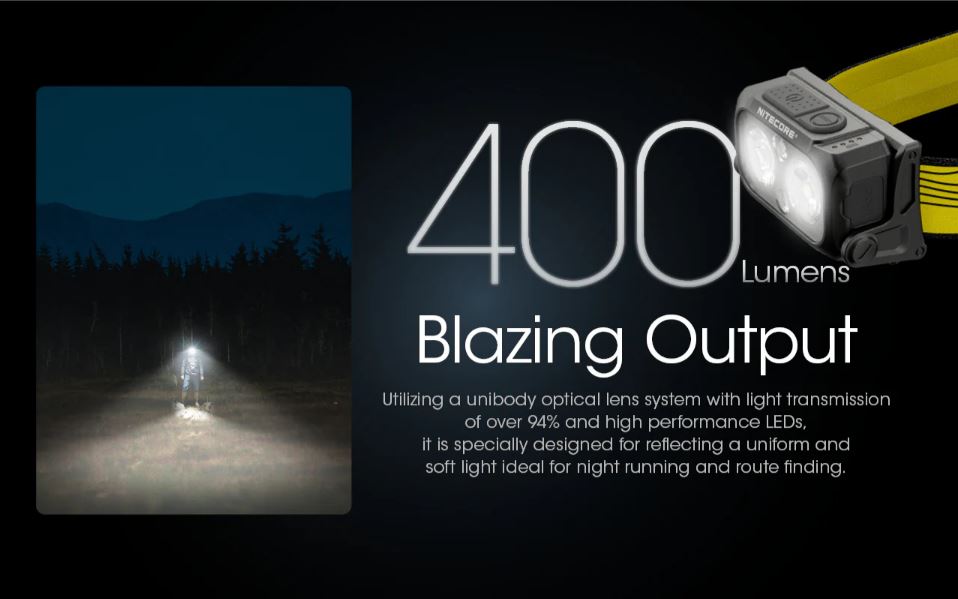 NITECORE NU25 V2 HEADLAMP - 400 LUMENS (BUILT-IN 650mAh USB-C RECHARGEABLE BATTERY)