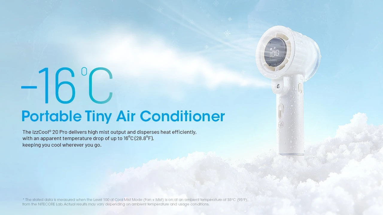 NITECORE izzCool 20 Pro - Handheld Air Conditioner Fan (5,000mAh - PEARL WHITE)