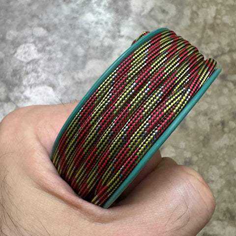 550 PARACORD MINI SPOOL - RED YELLOW BLACK CAMO