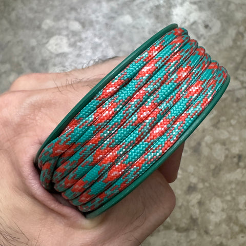 550 PARACORD MINI SPOOL - ACID ORANGE CAMO