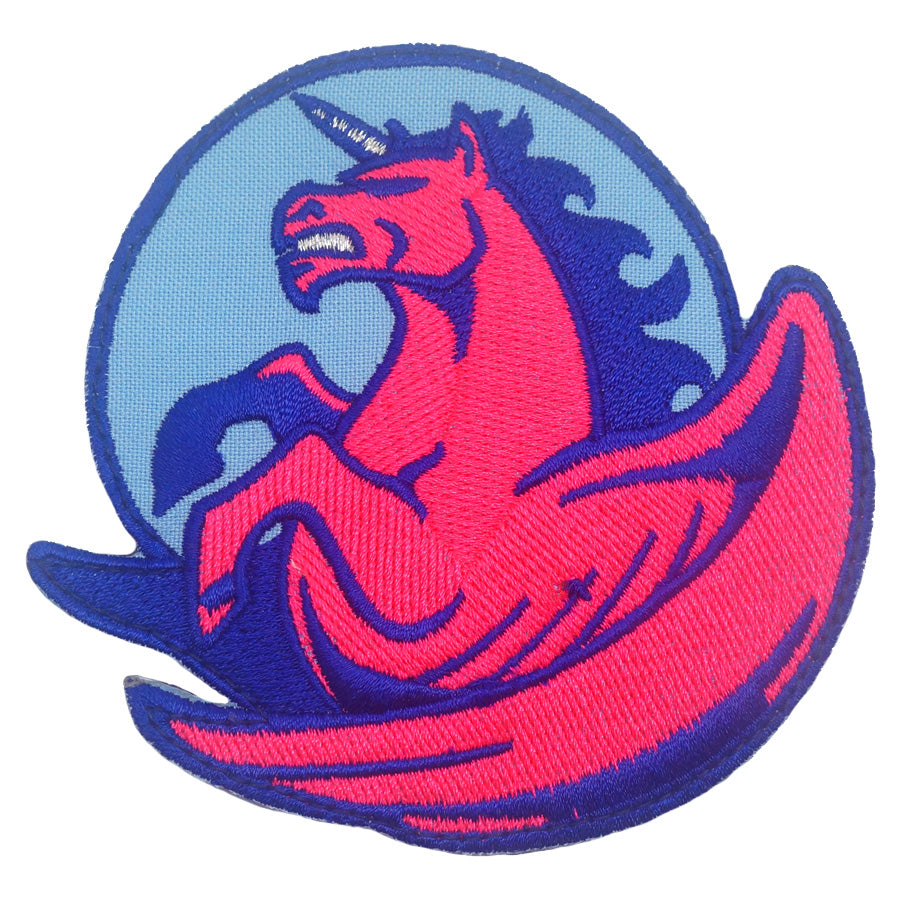 PEGASUS UNICORN PATCH - BABY BLUE HOT PINK