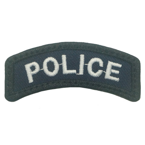 POLICE TAB - NAVY WHITE WITH BLACK BORDER