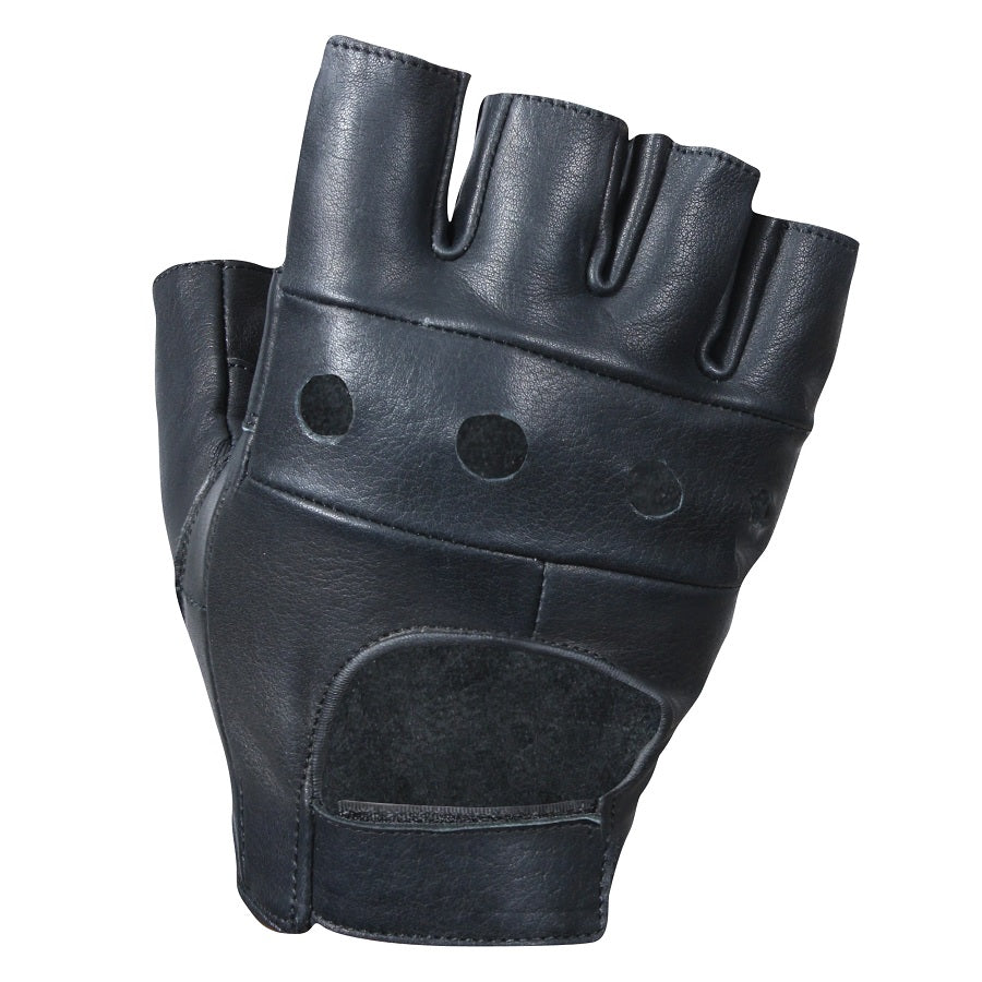 Rothco Leather Biker Gloves - Black 3498 (Size M)