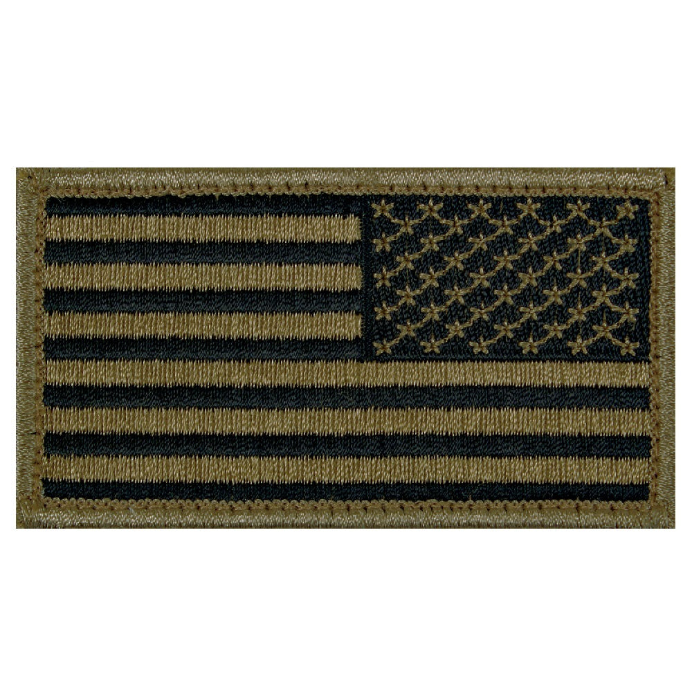 ROTHCO REVERSE AMERICAN FLAG PATCH - KHAKI / BLACK