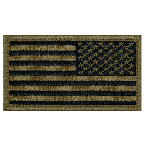 ROTHCO REVERSE AMERICAN FLAG PATCH - KHAKI / BLACK