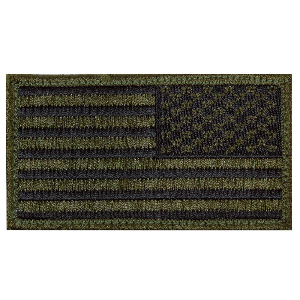 ROTHCO REVERSE AMERICAN FLAG PATCH - OD / BLACK