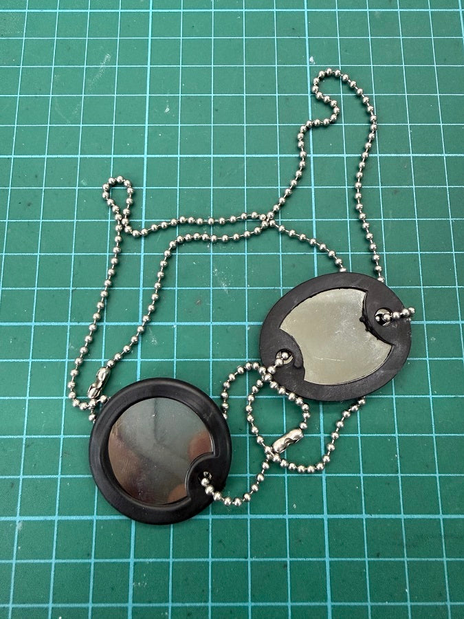 SAF Army Dog Tag (with Stainless Steel Ball Chain Necklace, Tags Engraving on both Front & Back)