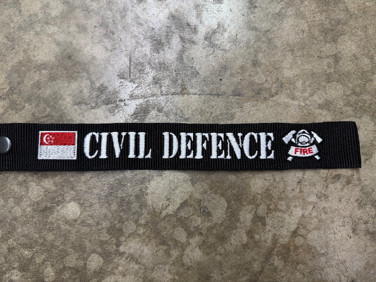 SCDF CIVIL DEFENCE LUGGAGE TAG CUSTOMIZATION WITH SINGAPORE FLAG