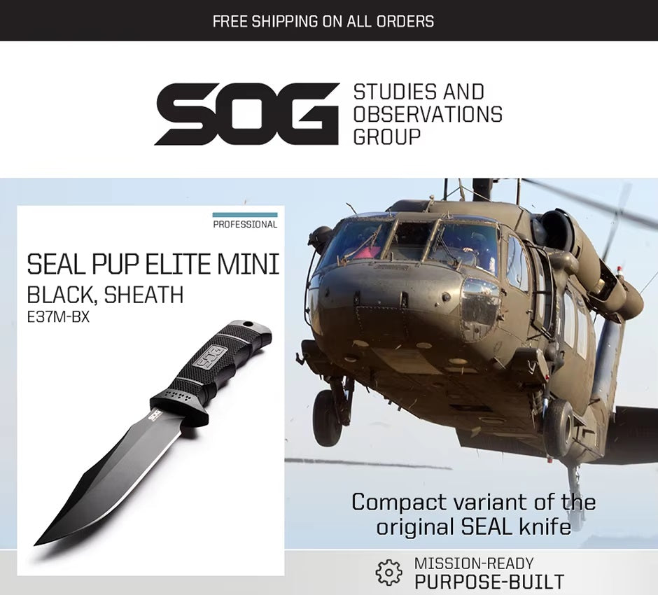 SOG SEAL PUP ELITE MINI FIXED BLADE KNIFE (E37M-BX)