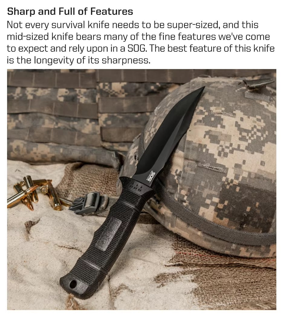 SOG SEAL PUP ELITE MINI FIXED BLADE KNIFE (E37M-BX)