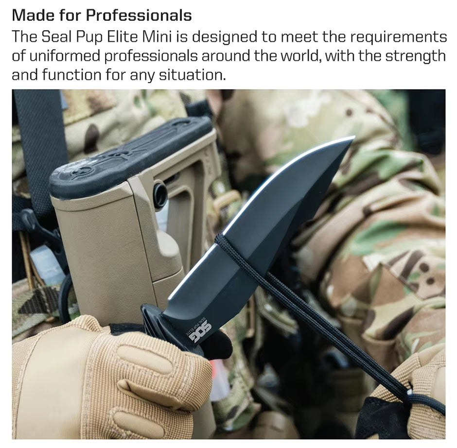 SOG SEAL PUP ELITE MINI FIXED BLADE KNIFE (E37M-BX)