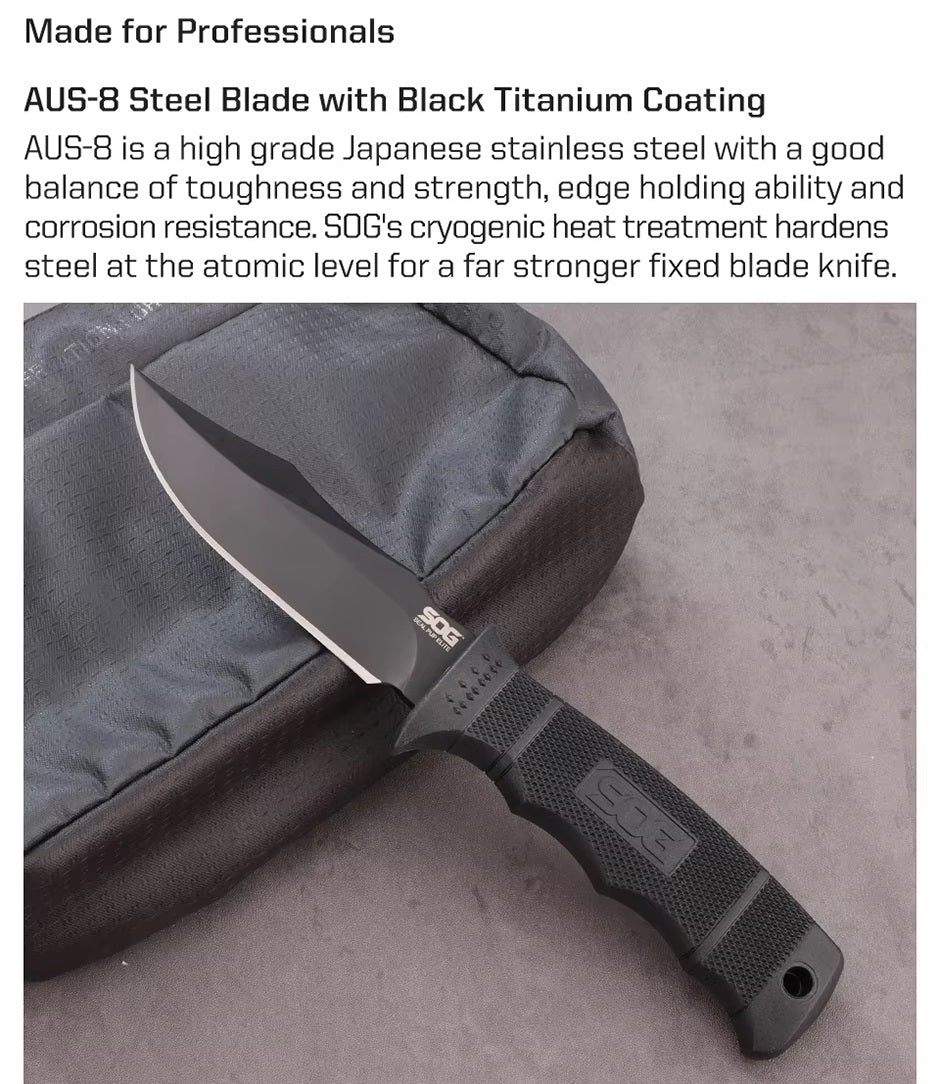 SOG SEAL PUP ELITE MINI FIXED BLADE KNIFE (E37M-BX)