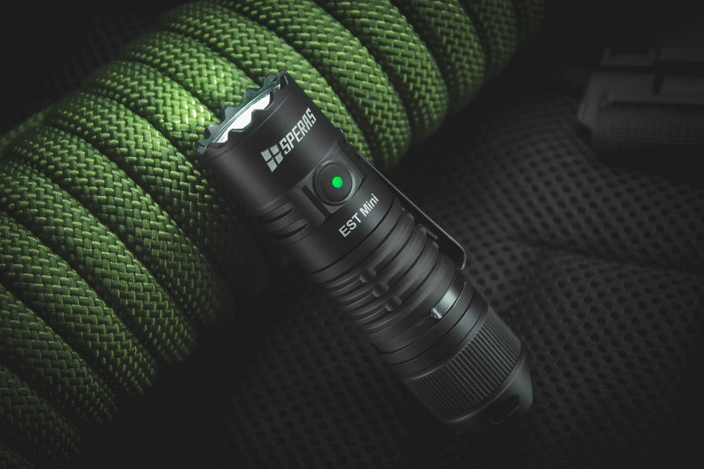 SPERAS EST MINI, USB-C RECHARGEABLE TACTICAL FLASHLIGHT 1900 LUMENS, 1 x 18350 (BLACK)