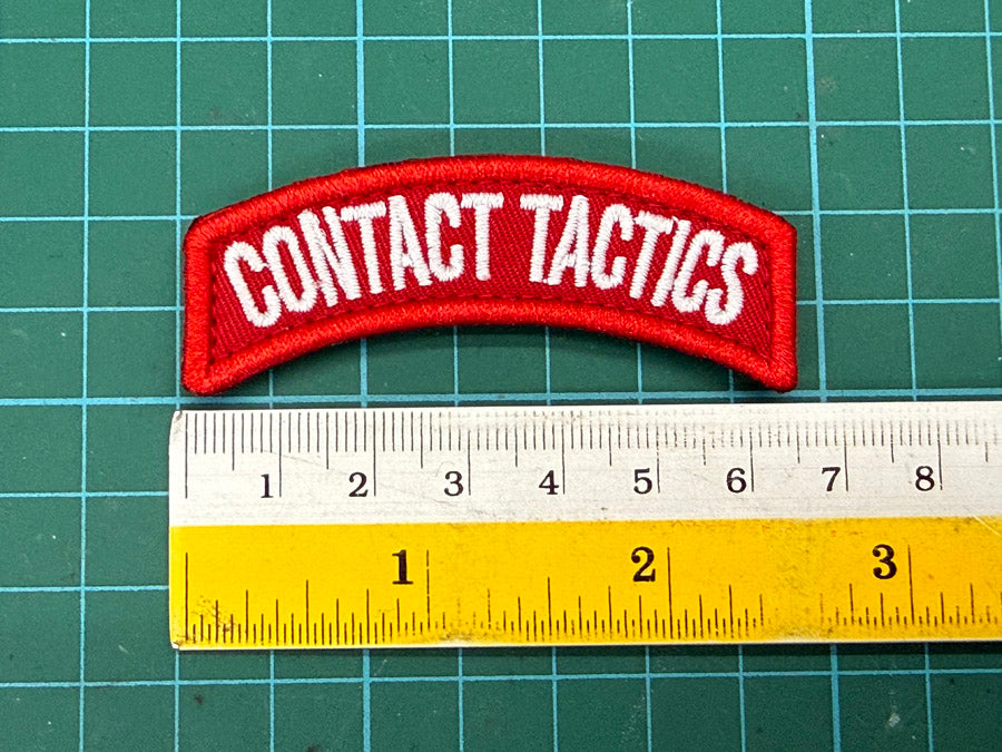 SPF Contact Tactics Velcro Tab - 6.5 cm (Red Cloth with White Wording)
