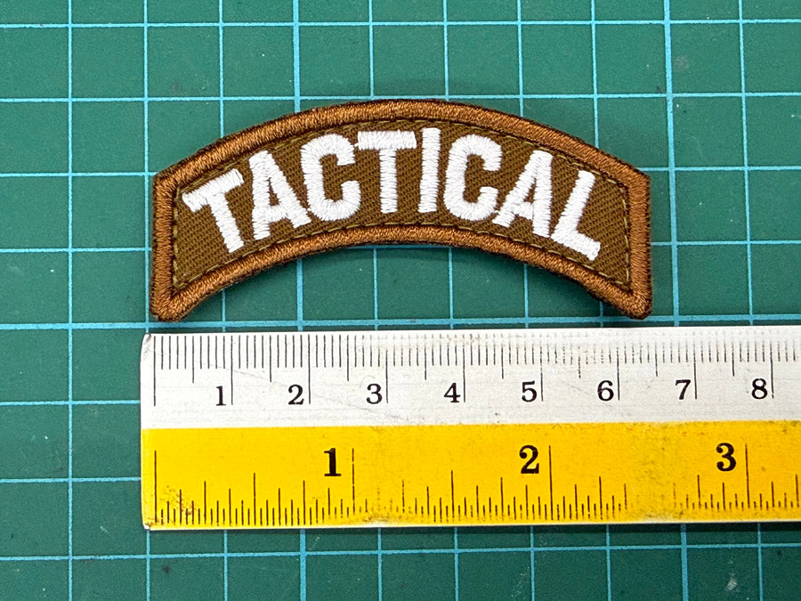 SPF Tactical Velcro Tab - 6.5 cm (Coyote Cloth with White Wording)