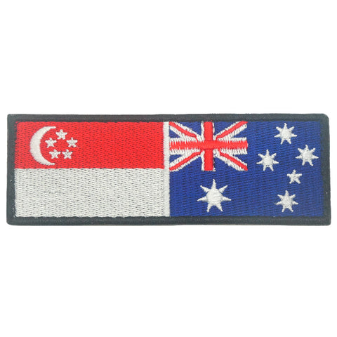 SINGAPORE AUSTRALIA FLAG EMBROIDERY PATCH