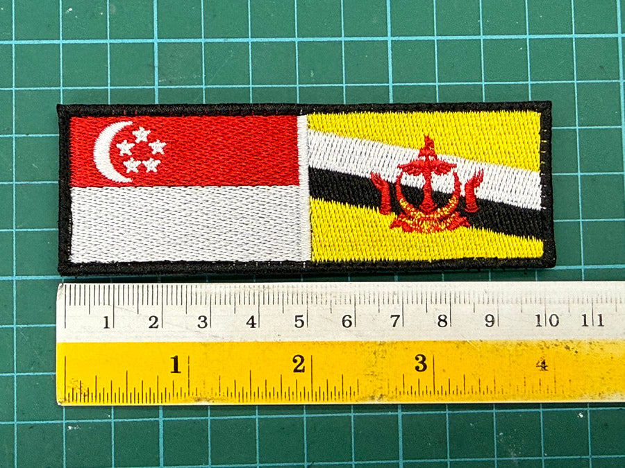 SINGAPORE BRUNEI FLAG EMBROIDERY PATCH