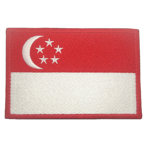 SINGAPORE FLAG - RED BORDER (EXTRA LARGE, 10.5 CM X 7 CM)