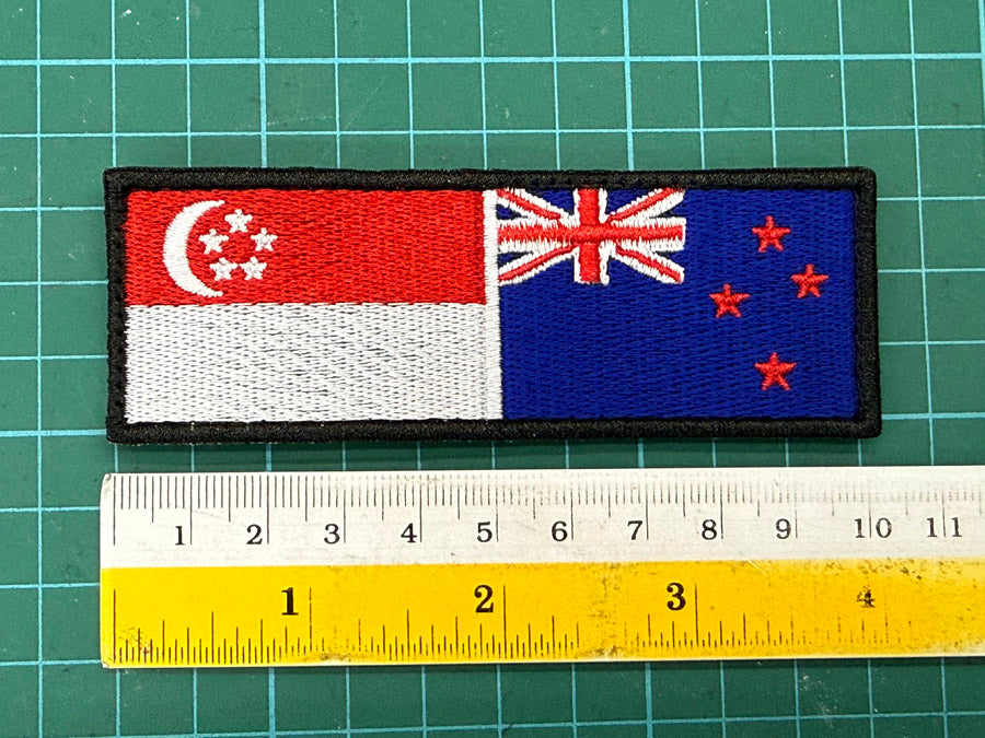 SINGAPORE X NEW ZEALAND FLAG EMBROIDERY PATCH