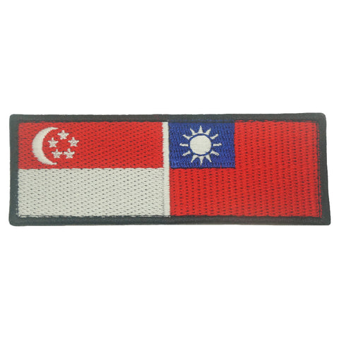 SINGAPORE TAIWAN FLAG EMBROIDERY PATCH