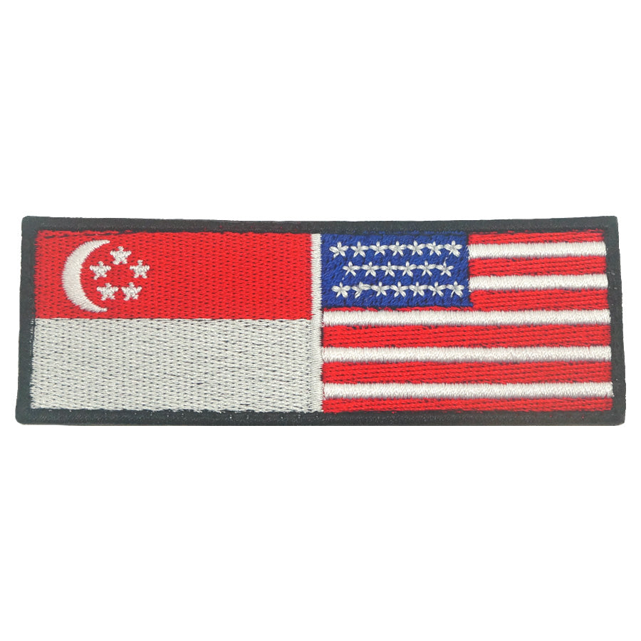 SINGAPORE USA FLAG EMBROIDERY PATCH