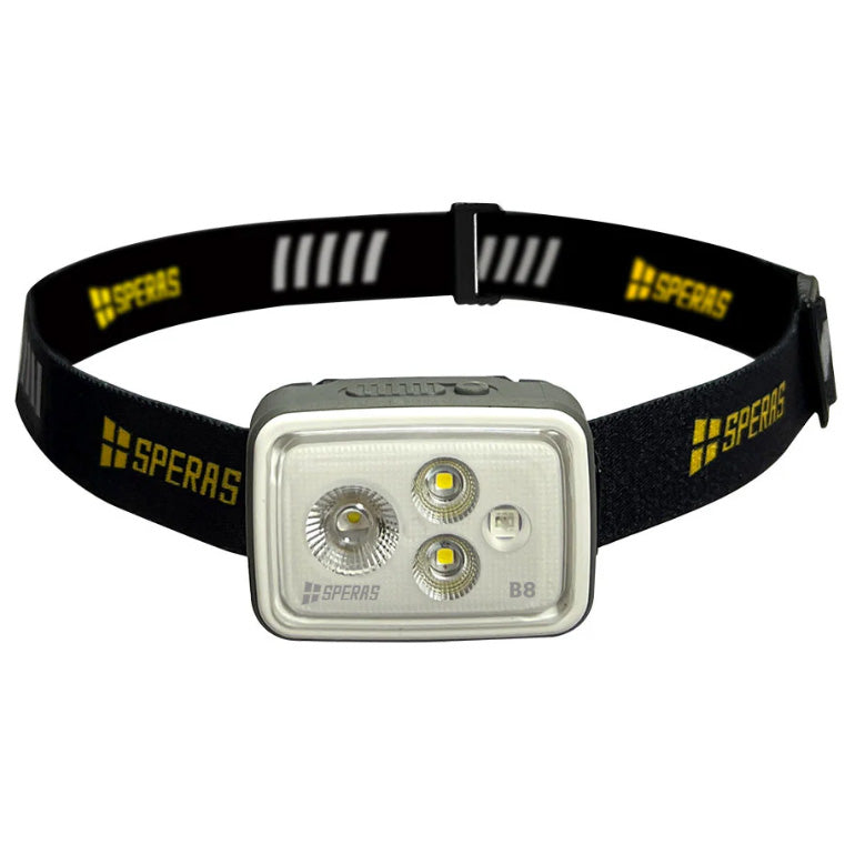SPERAS B8 INNOVATIVE USB-C CHARGING HEADLAMP 700 LUMENS, 1 X  1800mAh LI-LON BATTERY INCLUDED (WHITE)