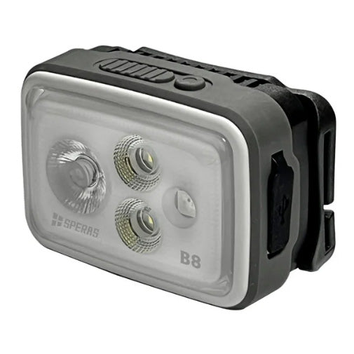 SPERAS B8 INNOVATIVE USB-C CHARGING HEADLAMP 700 LUMENS, 1 X  1800mAh LI-LON BATTERY INCLUDED (WHITE)