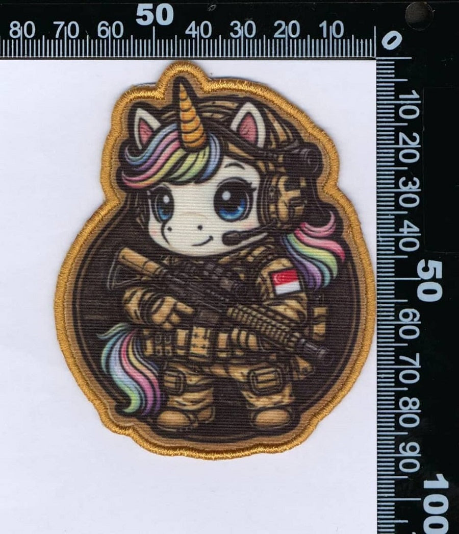 Tactical Unicorn Morale Patch (Full Color) – Cute Combat Operator Patch | Hook Velcro | 9.2cm x 7.4cm