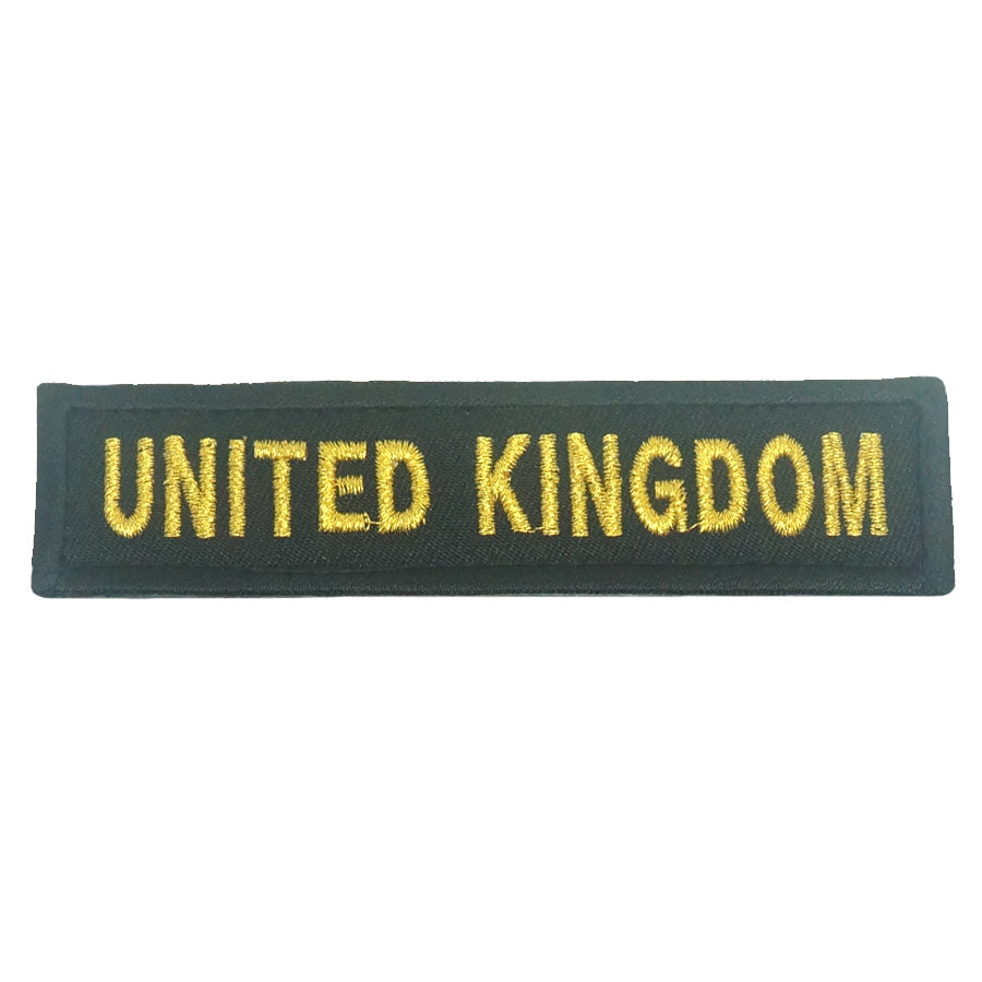 UNITED KINGDOM COUNTRY TAG - BLACK METALLIC GOLD