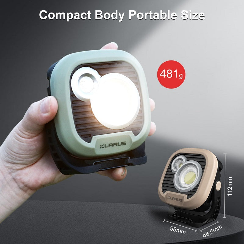KLARUS WL3 13500MAH CAMPING LIGHT RECHARGEABLE WORK LIGHT - ARMY GREEN