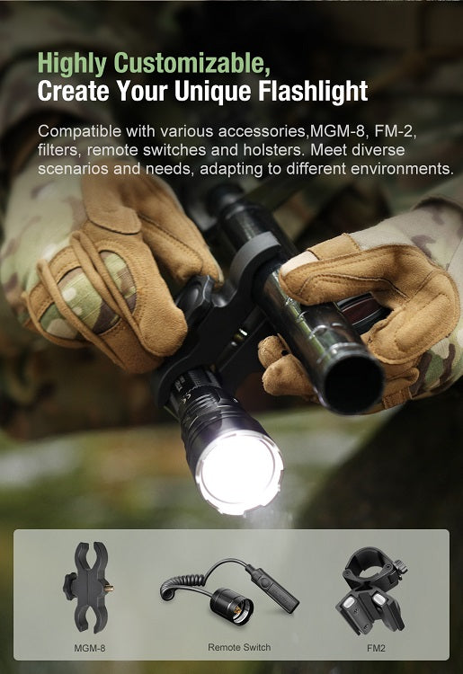 KLARUS XT12GT-PRO USB-C RECHARGEABLE LED FLASHLIGHT - INCLUDES 1 X 21700 - 1600 LUMENS