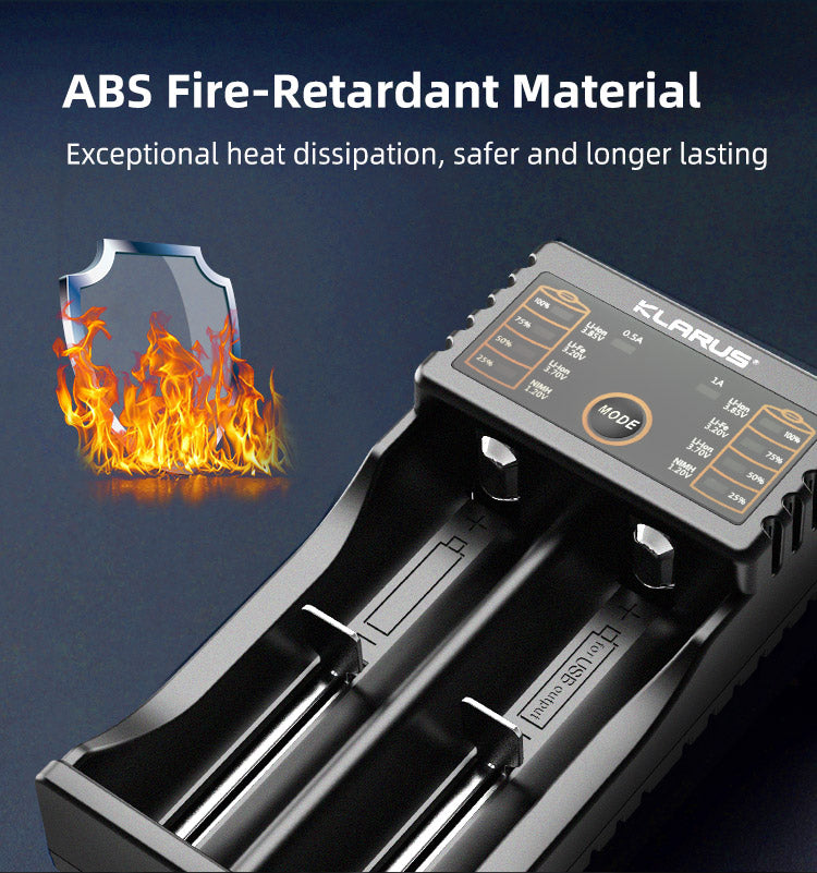 KLARUS K2 COMPACT SUPER HYBRID DUAL-BAY USB SMART CHARGER