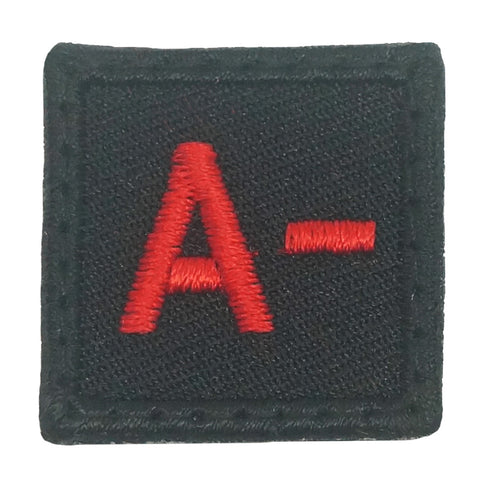 HGS BLOOD GROUP 1" PATCH, A- (BLACK RED)