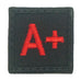 HGS BLOOD GROUP 1" PATCH, A+ (BLACK RED)