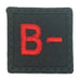 HGS BLOOD GROUP 1" PATCH, B- (BLACK RED)