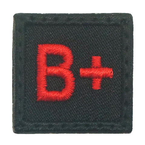 HGS BLOOD GROUP 1" PATCH, B+ (BLACK RED)