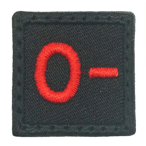 HGS BLOOD GROUP 1" PATCH, O- (BLACK RED)